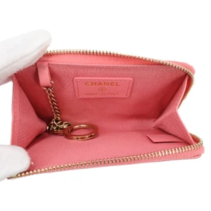 Chanel Key Pouch Camellia Calfskin Pink Chanel Chanel 27
