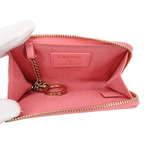 Chanel Key Pouch Camellia Calfskin Pink Chanel Chanel 14
