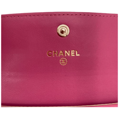 Chanel Flap Camellia Korthållare Fuchsia Chanel Chanel 6