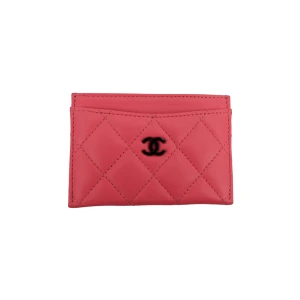 Chanel Card Holder Lambskin Coral Pink Chanel Chanel 15