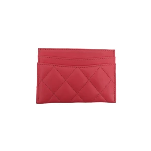 Chanel Card Holder Lambskin Coral Pink Chanel Chanel 17