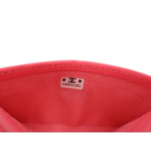Chanel Card Holder Lambskin Coral Pink Chanel Chanel 25