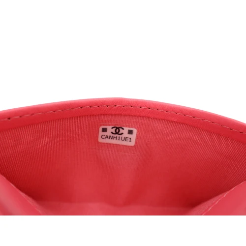 Chanel Card Holder Lambskin Coral Pink Chanel Chanel 14