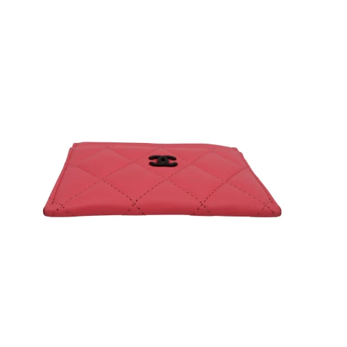Chanel Card Holder Lambskin Coral Pink Chanel Chanel 7