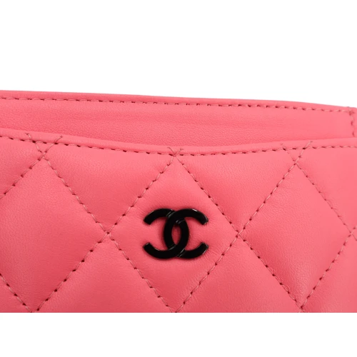 Chanel Card Holder Lambskin Coral Pink Chanel Chanel 10