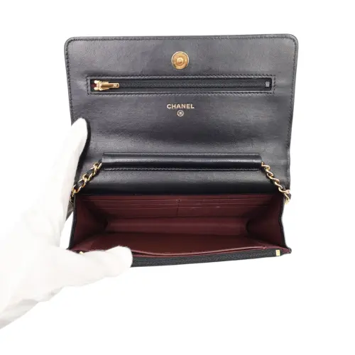 Chanel Wallet on Chain WOC Pelle di agnello Nera Chanel Chanel 13