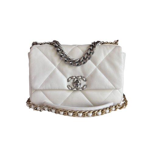 Chanel 19 Small Cream White
