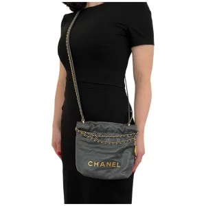 Chanel 22 Mini Lambskin Gray GHW