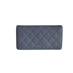 Chanel Bifold Geldbörse Lammleder Blau