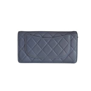Chanel Bifold Geldbörse Lammleder Blau