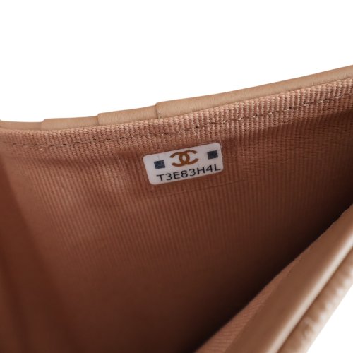 Chanel Geldbörse Kalbsleder Dunkelbeige