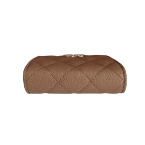 Chanel Geldbörse Kalbsleder Dunkelbeige