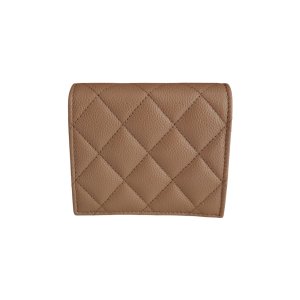 Chanel Geldbörse Kalbsleder Dunkelbeige