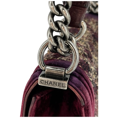 Chanel Boy Small Paris-Édimbourg Tweed Bordeaux