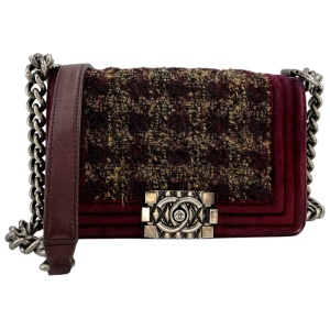 Chanel Boy Small Paris-Édimbourg Tweed Bordeaux