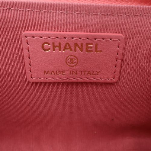 Chanel Schüsseletui Camellia Kalbsleder Rosa