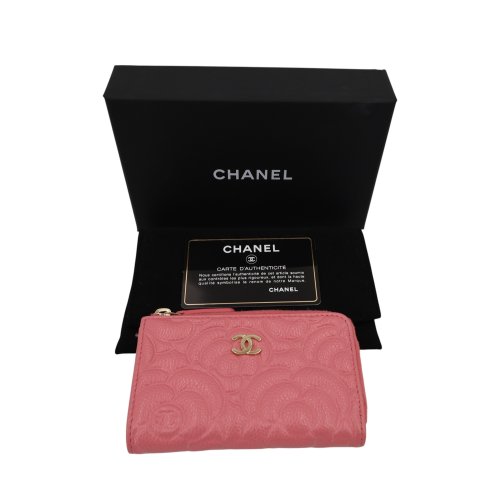 Chanel Schüsseletui Camellia Kalbsleder Rosa