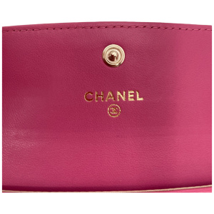 Chanel Flap Camellia Card Holder Fuchsia