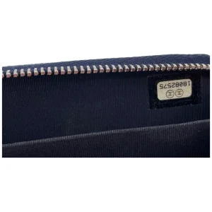 Chanel flap card case dark blue