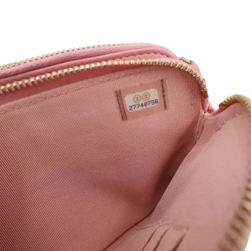 Chanel Double Zip Wallet on Chain WOC Iridescent Rosa