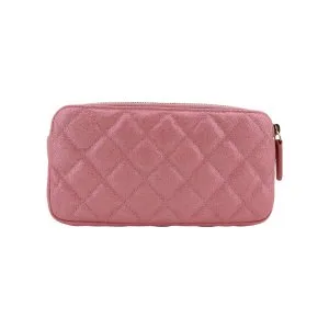 Chanel Double Zip Wallet on Chain WOC Iridescent Rosa