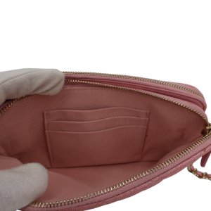 Chanel Double Zip Wallet on Chain WOC Iridescent Rosa