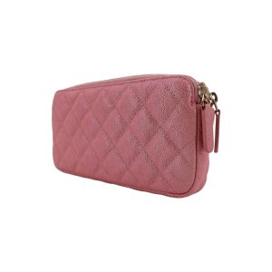 Chanel Double Zip Wallet on Chain WOC Iridescent Rosa