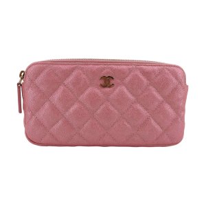 Chanel Double Zip Wallet on Chain WOC Iridescent Rosa