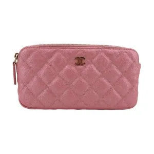 Chanel Double Zip Wallet on Chain WOC Iridescent Rosa