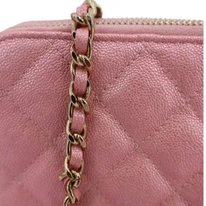 Chanel Double Zip Wallet on Chain WOC Iridescent Rosa