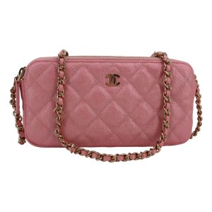 Chanel Double Zip Wallet on Chain WOC Iridescent Rosa