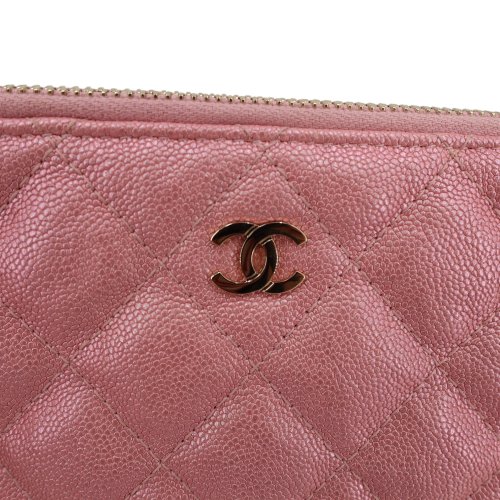 Chanel Double Zip Wallet on Chain WOC Iridescent Rosa