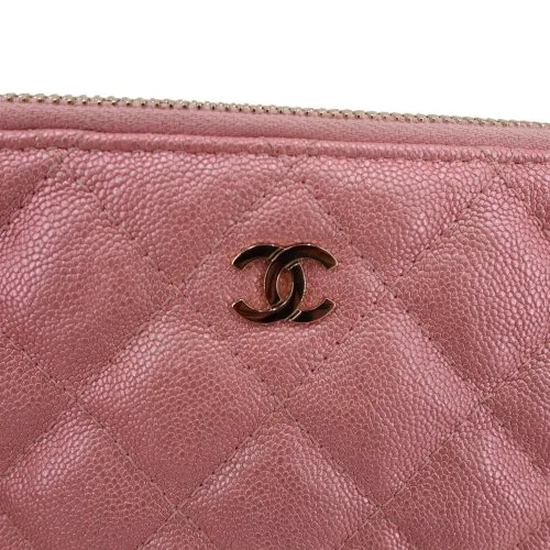Chanel Double Zip Wallet on Chain WOC Iridescent Rosa