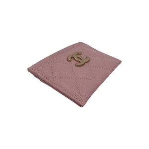 Chanel Kartenetui Kalbsleder Rosa GHW