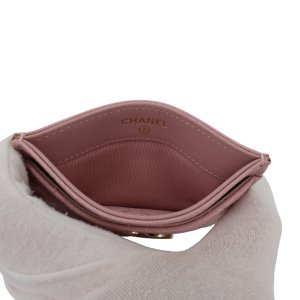Chanel Kartenetui Kalbsleder Rosa GHW