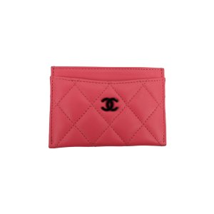 Chanel Kartenetui Lammleder Korallenrosa