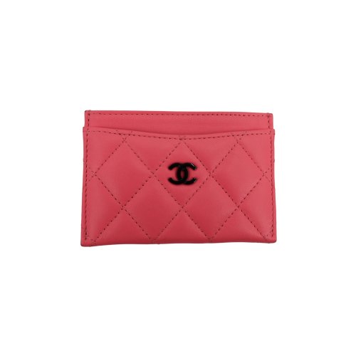 Chanel Kartenetui Lammleder Korallenrosa