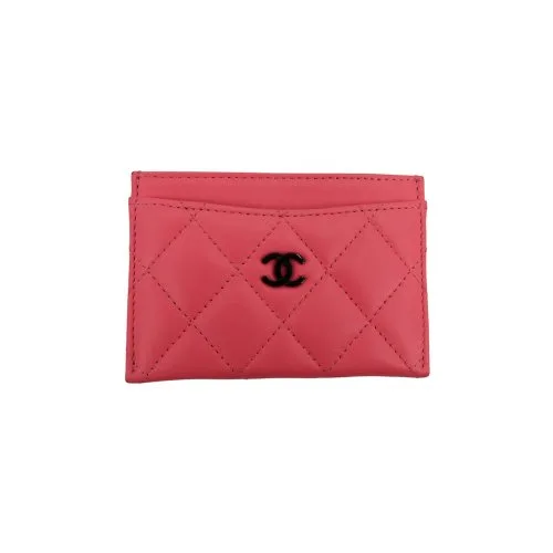 Chanel Card Holder Lambskin Coral Pink Chanel Chanel