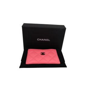 Chanel Kartenetui Lammleder Korallenrosa