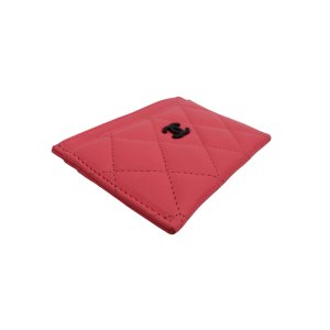 Chanel Kartenetui Lammleder Korallenrosa