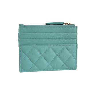 Chanel Kartenetui Münzetui Kalbsleder Tiffany Grün