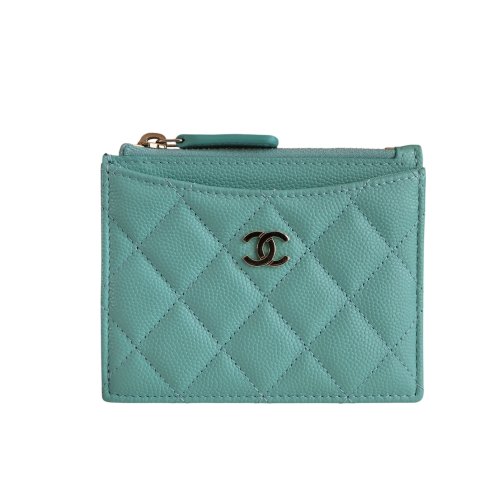 Chanel Kartenetui Münzetui Kalbsleder Tiffany Grün