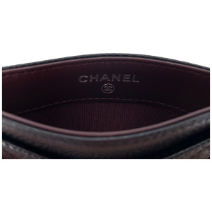 Chanel Kartenetui Kalbsleder Schwarz SHW