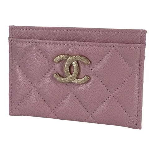 Chanel flap card case calfskin pink