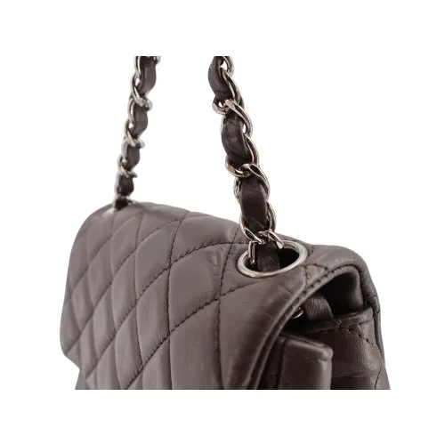 Chanel Mini Square Flap Bag Lambskin Grey SHW Chanel Chanel 13