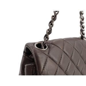 Chanel Mini Square Flap Bag Lambskin Grey SHW