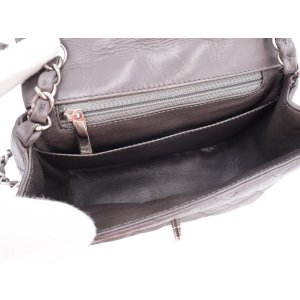 Chanel Mini Square Flap Bag Lambskin Grey SHW