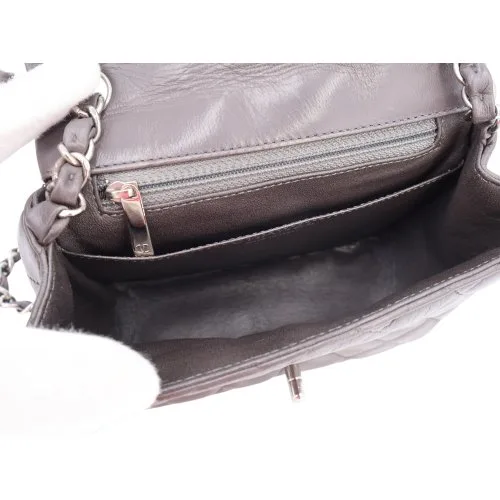 Chanel Mini Square Flap Bag Lambskin Grey SHW Chanel Chanel 18
