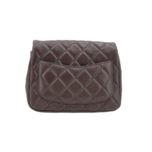 Chanel Mini Square Flap Bag Lambskin Grey SHW