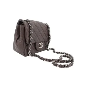 Chanel Mini Square Flap Bag Lambskin Grey SHW Chanel Chanel 23